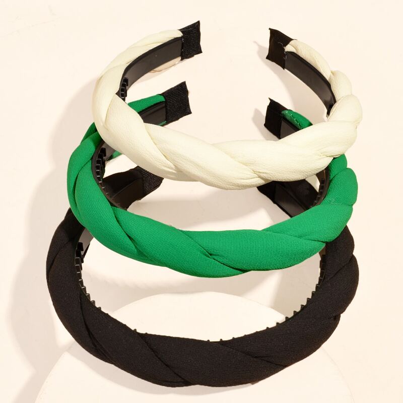 

3pcs Solid Wide Headband, Multicolor