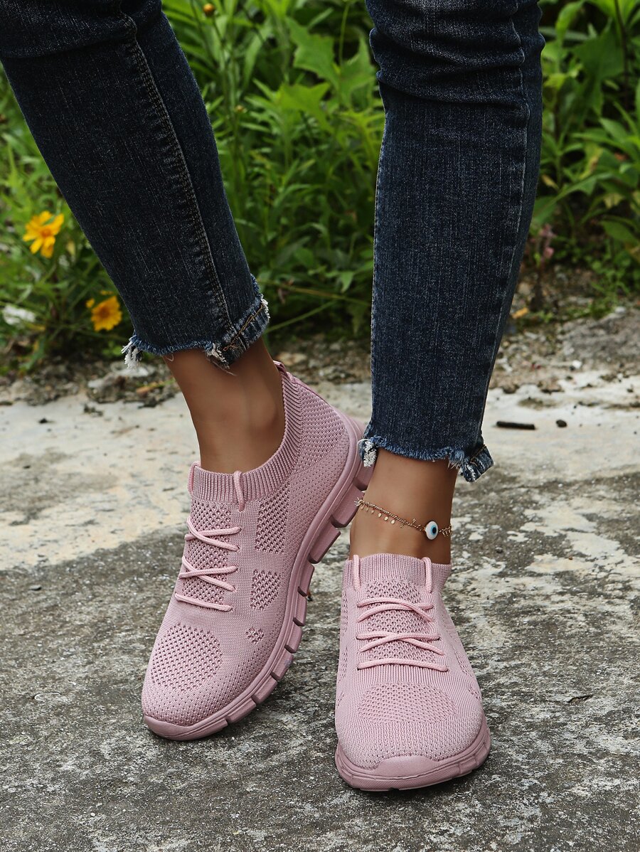 女式繫帶裝飾公路跑鞋