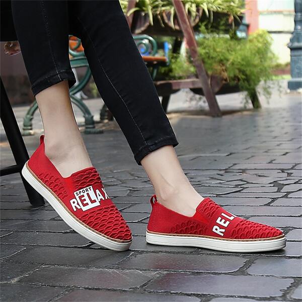 

Letter Graphic Slip On Sneakers, Red