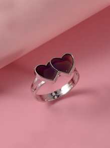 Nhẫn trang trí trái tim - Bạc - Xem 4