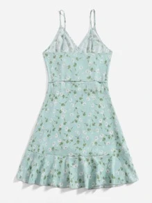 Our Floral Print Ruffle Hem Wrap Dress is such a vibe - ROMWE