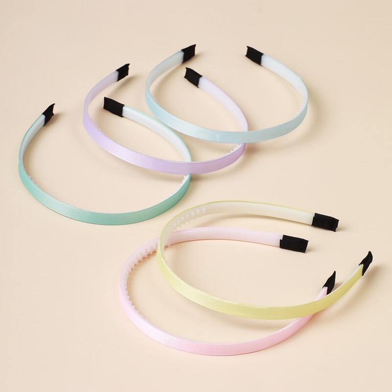 

5pcs Minimalist Solid Headband, Multicolor