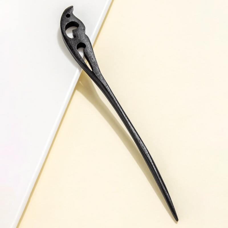 

Wood Hair Pin, Black