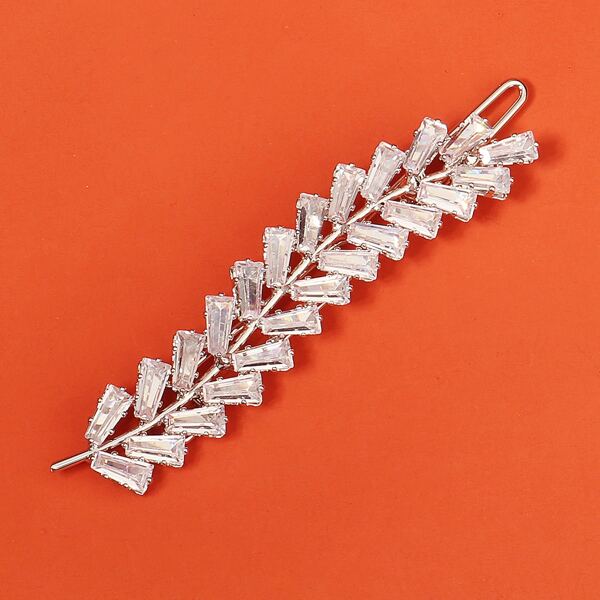 

Zircon Decor Hair Clip, Silver