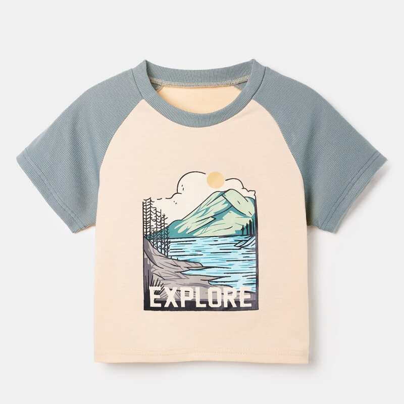 

Letter Graphic Colorblock Tee, Multicolor