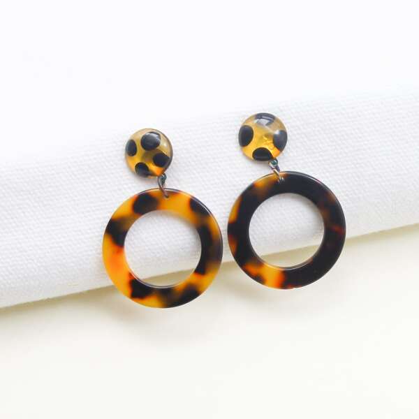 

Round Drop Earrings, Multicolor
