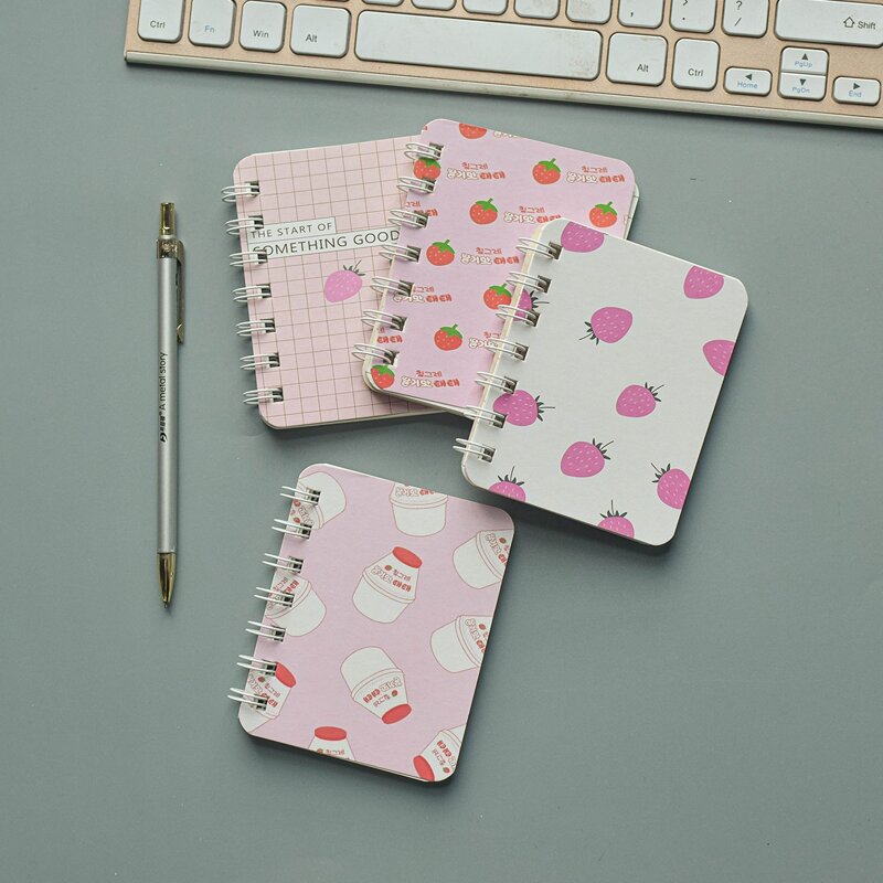 

1pc Strawberry Print Random Notebook, Multicolor