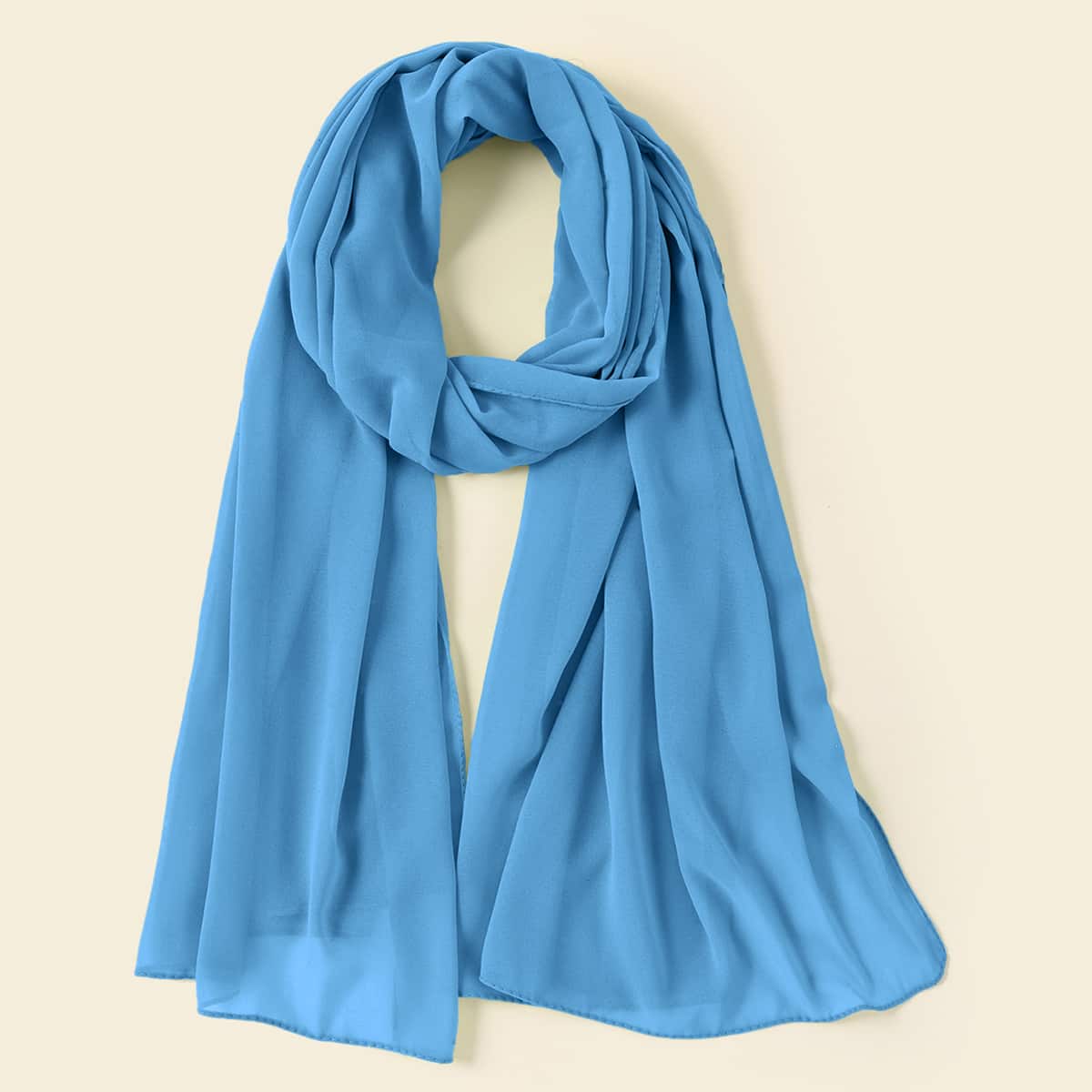 

Simple Plain Scarf, Blue