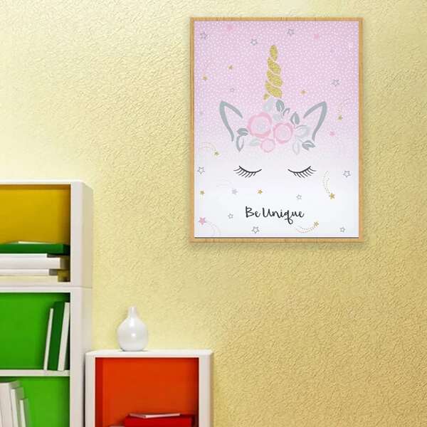 

Unicorn Print Kids Unframed Painting, Multicolor