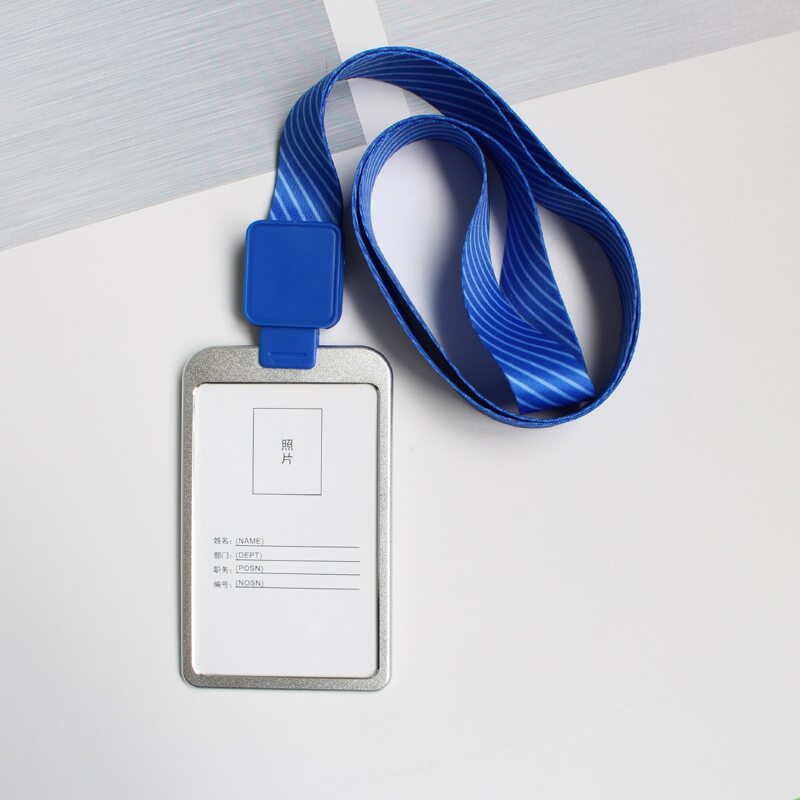 

1pc Clear ID Card Cover With Lanyard, Blue