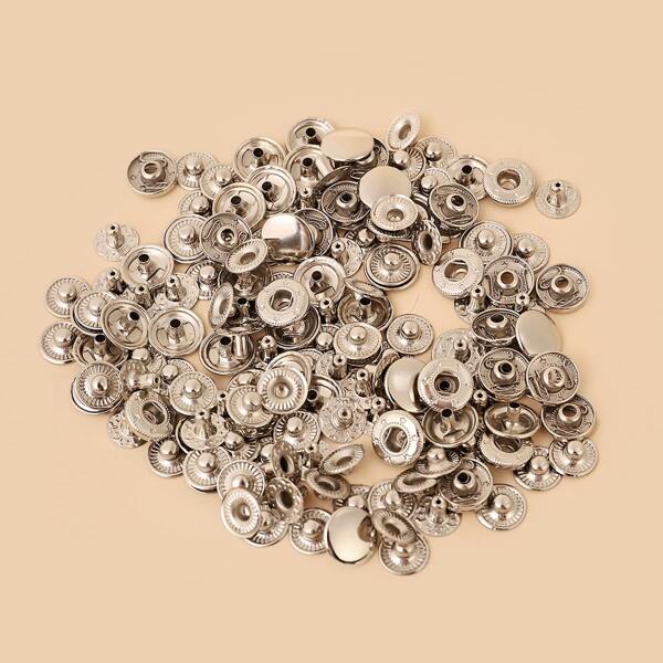 

50pcs DIY Metal Snap Button, Silver