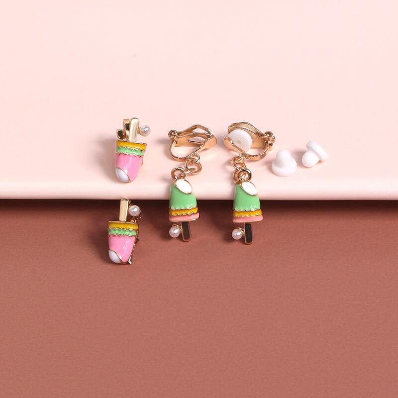 

2pairs Popsicle Design Earrings, Multicolor