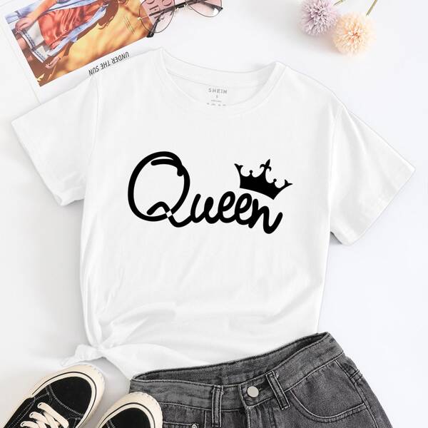 

Letter And Crown Short Sleeve Tee, White