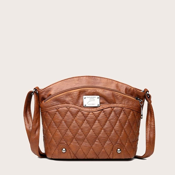 

Quilted Crossbody Bag, Brown