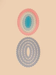 1 pieza truquel de corte oval - Plateado - Ver 1