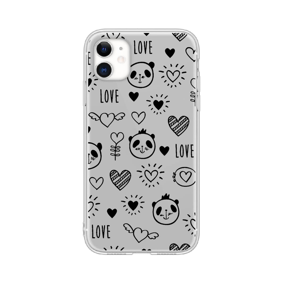 

Cartoon Pattern Phone Case, Black