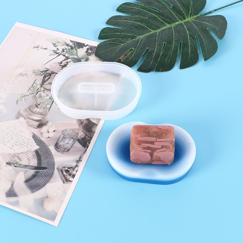 

1pc Soap Dish Holder Design Epoxy Mold, White