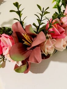 Guirnalda de flores con hoja - Rosa - Ver 5