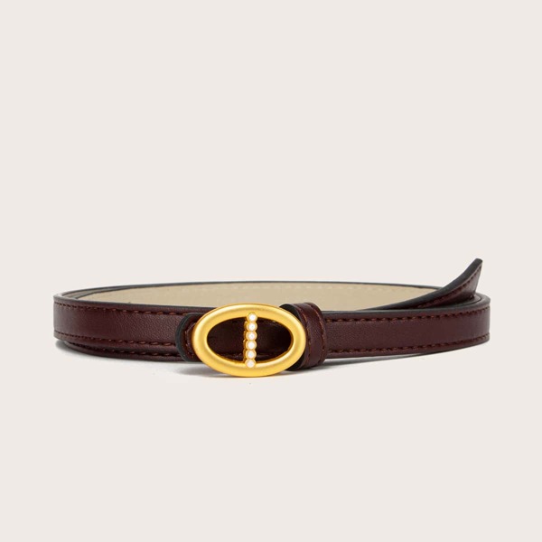 

Geo Buckle Belt, Coffee brown