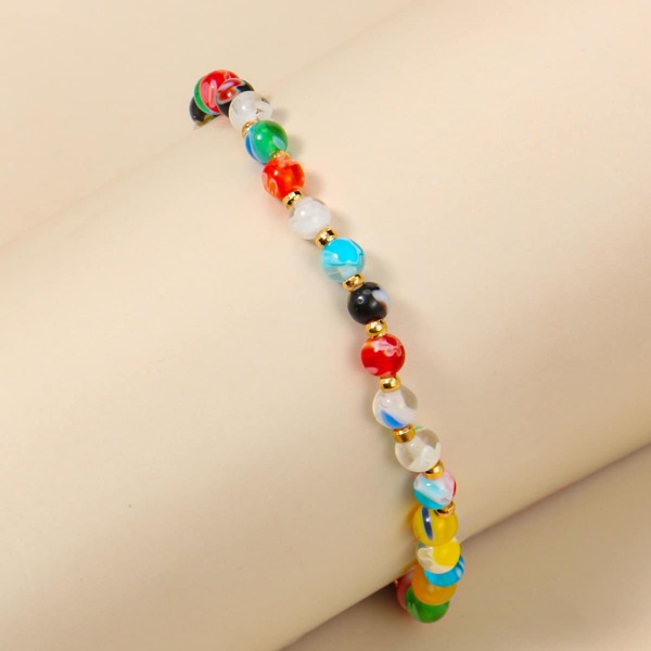 

1pc Beaded Bracelet, Multicolor
