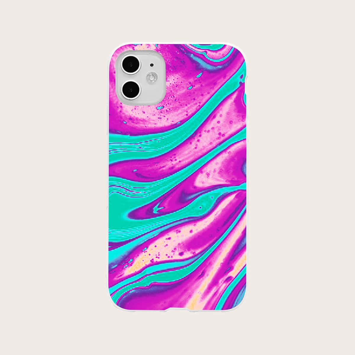 

1pc Graphic Phone Case, Multicolor