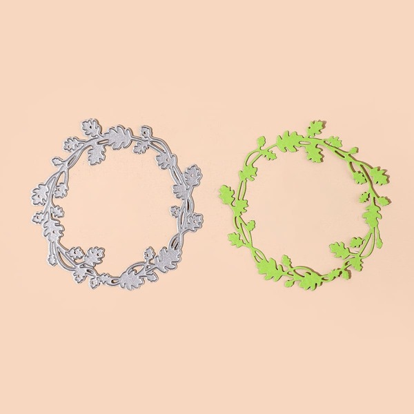 

1pc Wreath Shaped Cutting Die, Silver