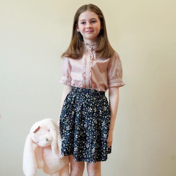 

Girls Ditsy Floral Skirt, Navy blue