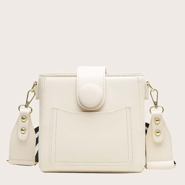 

Pocket Front Crossbody Bag, White