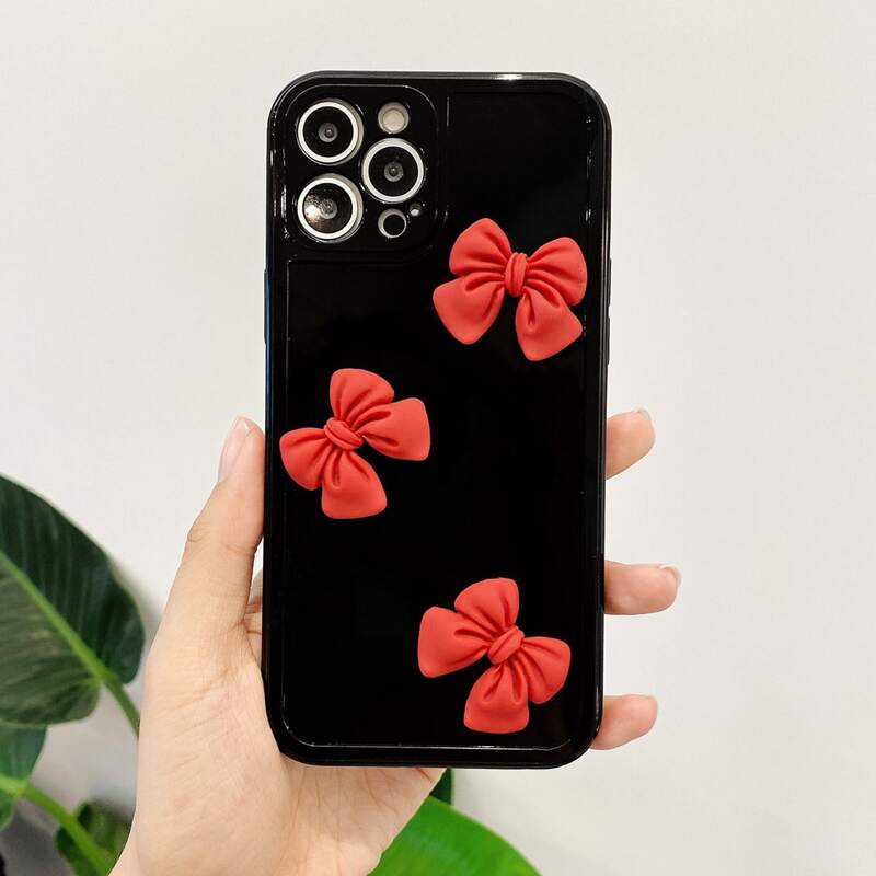 

Bow Decor Phone Case, Black