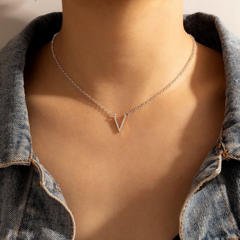 

Letter Charm Necklace, Silver