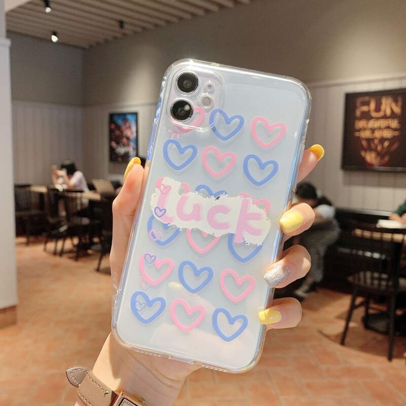 

Heart Pattern Phone Case, Clear