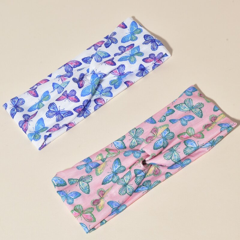 

2pcs Butterfly Graphic Hair Band, Multicolor
