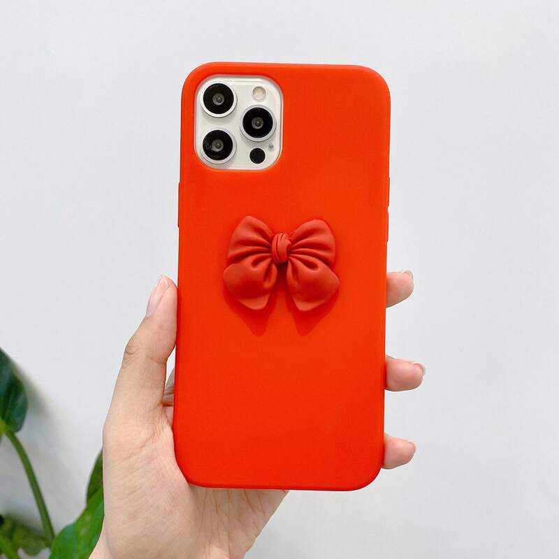 

Bow Decor Phone Case, Red