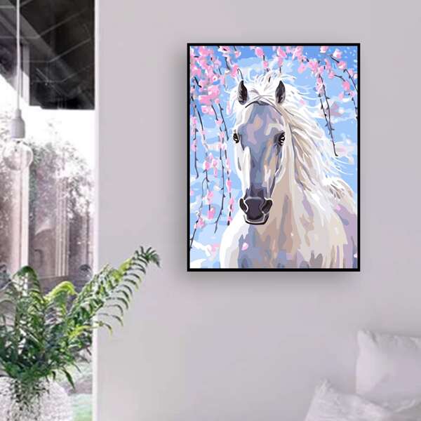 

Horse Print DIY Diamond Unframed Painting, Multicolor