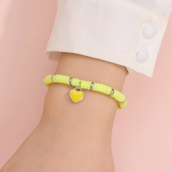 

Heart Charm Bracelet, Yellow