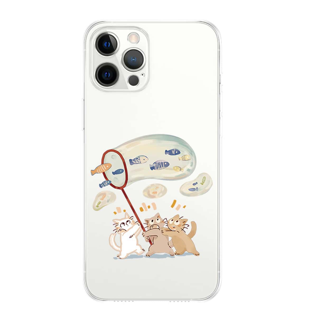 Cartoon Pattern Phone Case, Clear