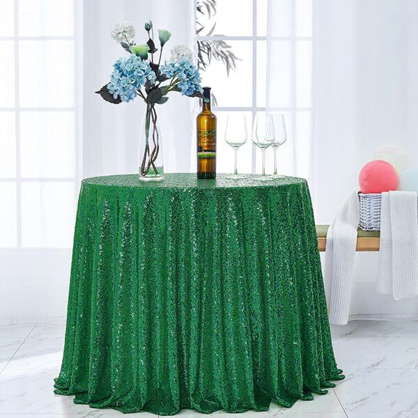 

1pc Sequin Party Tablecloth, Green