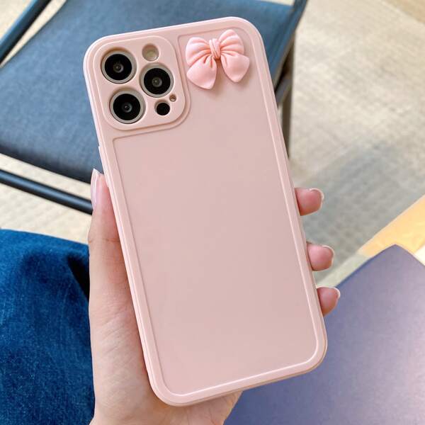 

Bowknot Decor Phone Case, Pink