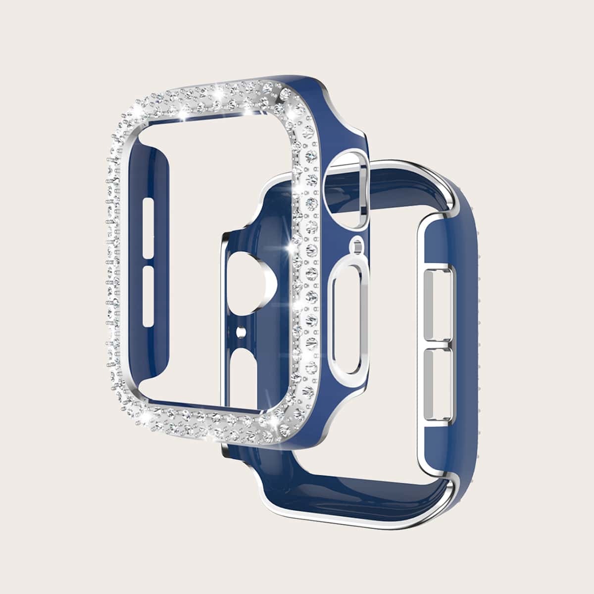 

Rhinestone Decor Apple Watch Case, Blue