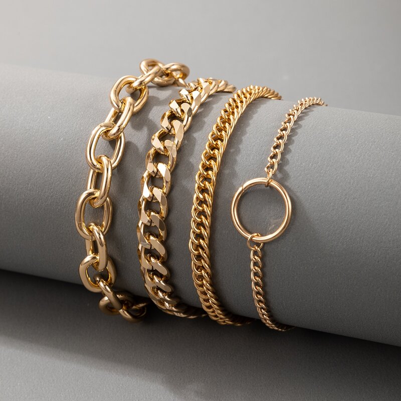

4pcs Chain Bracelet, Gold