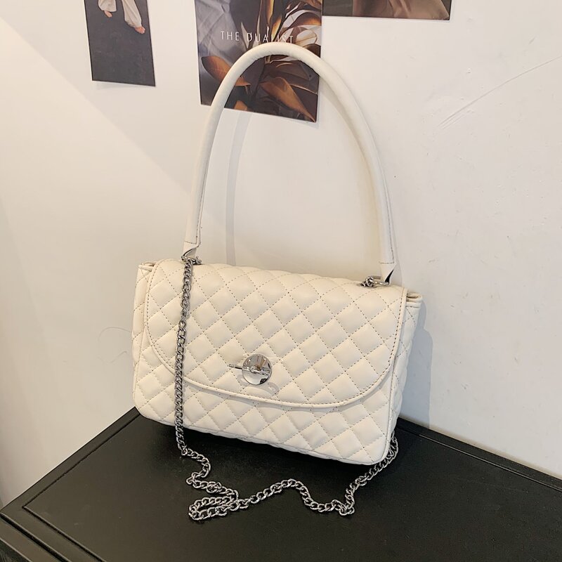 

Quilted Shoulder Bag, White
