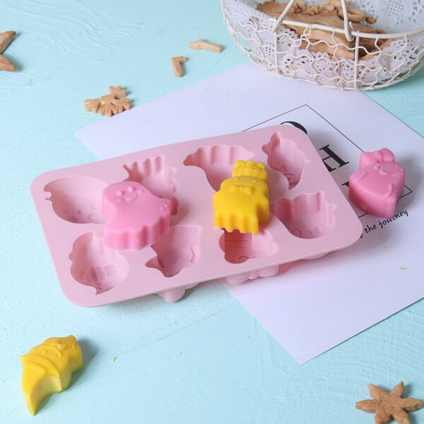 

1pc 8 Grid Random Chocolate Mold, Pink