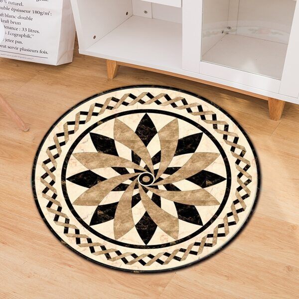

Geometric Pattern Round Carpet, Multicolor