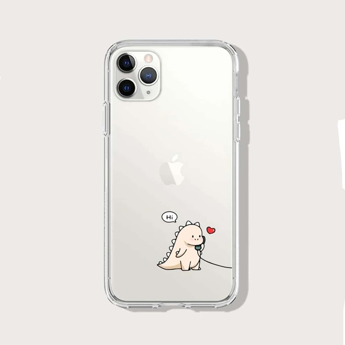 

2pcs Cartoon Dinosaur Phone Case, Pink
