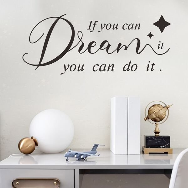 

Slogan Graphic Wall Sticker, Black