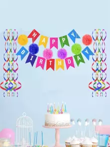 13 piezas set de decoración de fiesta de cumpleaños - Multicolor - Ver 1