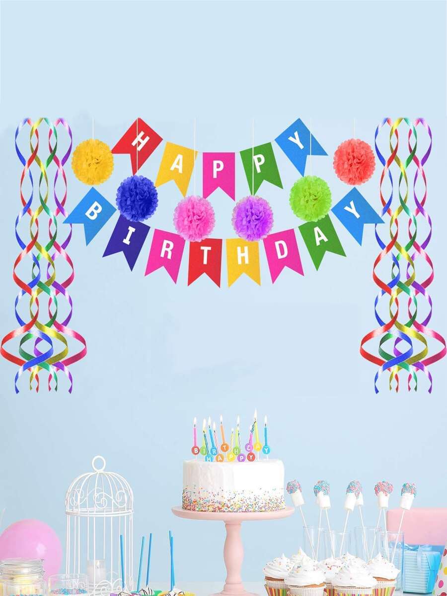 13 piezas set de decoración de fiesta de cumpleaños - Multicolor - Ver 1