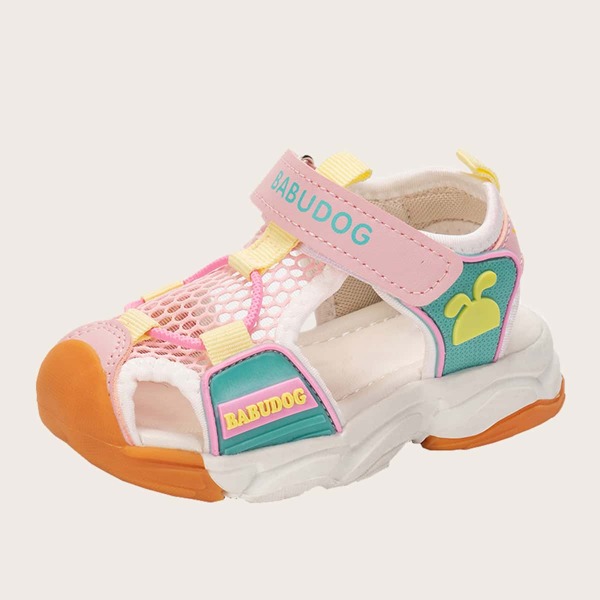 

Toddler Girls Letter Graphic Cut-out Sport Sandals, Pink