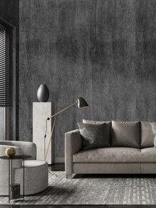 1 件纯色防水墙纸，现代 PVC 墙胶卷，用于家庭装饰，翻新贴纸剥离墙板，墙纸，壁纸，春季装饰物品让您的家焕然一新，拉玛装饰贴纸 - 深灰色 - 查看 1