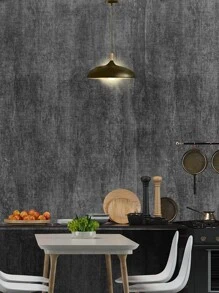 1 件纯色防水墙纸，现代 PVC 墙胶卷，用于家庭装饰，翻新贴纸剥离墙板，墙纸，壁纸，春季装饰物品让您的家焕然一新，拉玛装饰贴纸 - 深灰色 - 查看 8